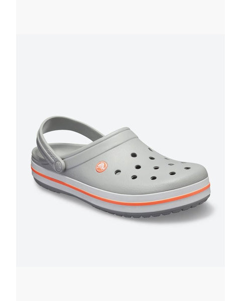 CROCBAND-CLOG-UNISEX ADULT-LIGHT GREY/BRIGHT CORAL-11016-0FL