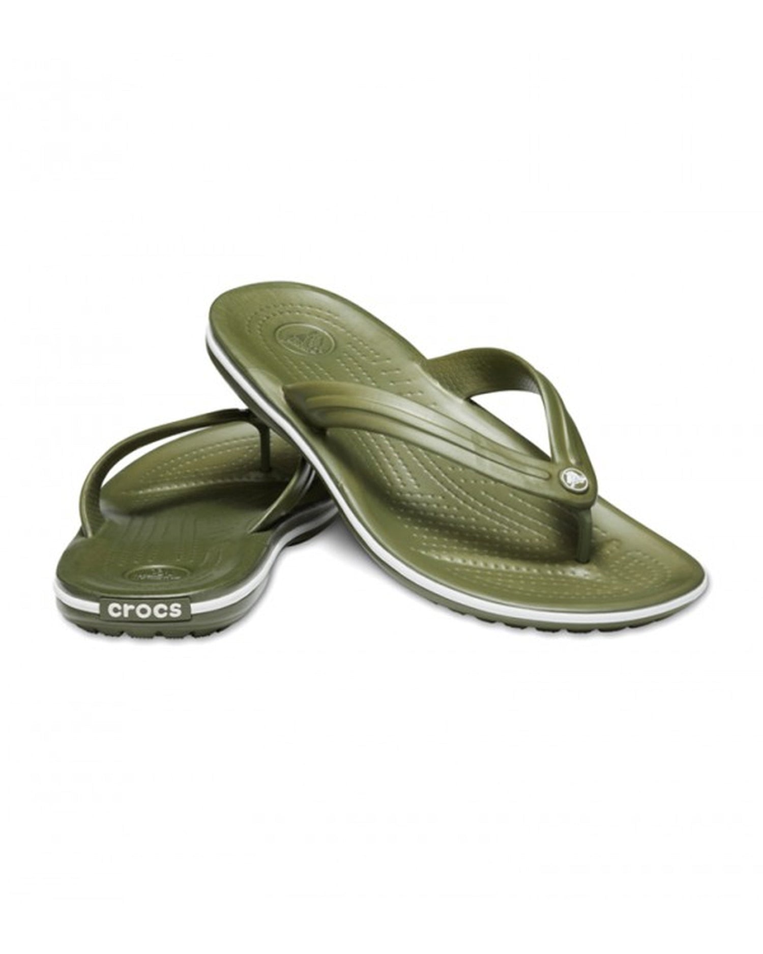 Crocband-Flip-Unisex Adult-Army Green/White-11033-37P