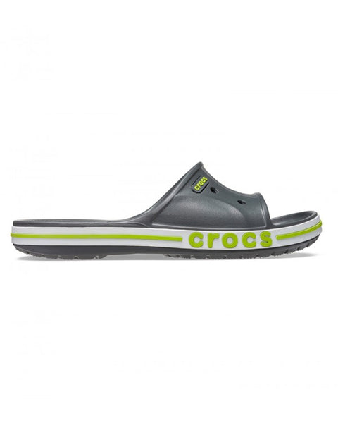 Crocs Bayaband Slide β Men, Slate Grey/Lime Punch