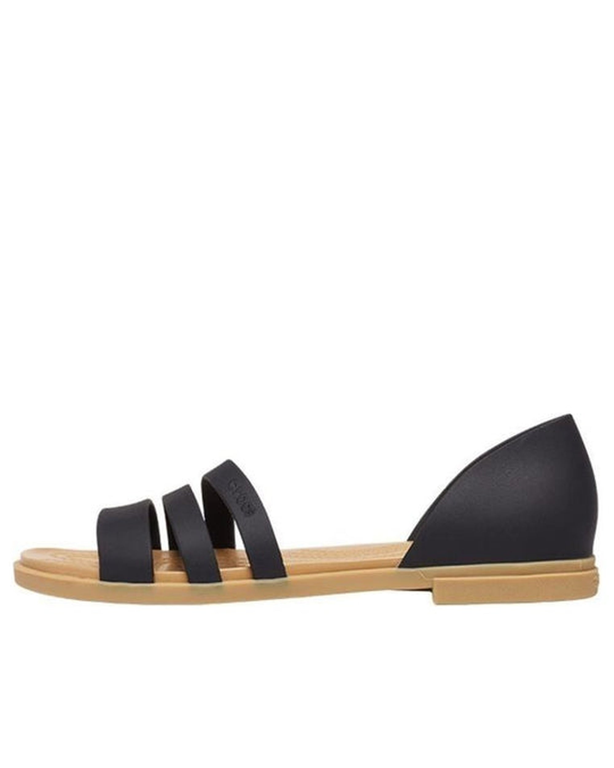 Women-Crocs-Tulum Flat 206109-00W Black/Tan-UK-9
