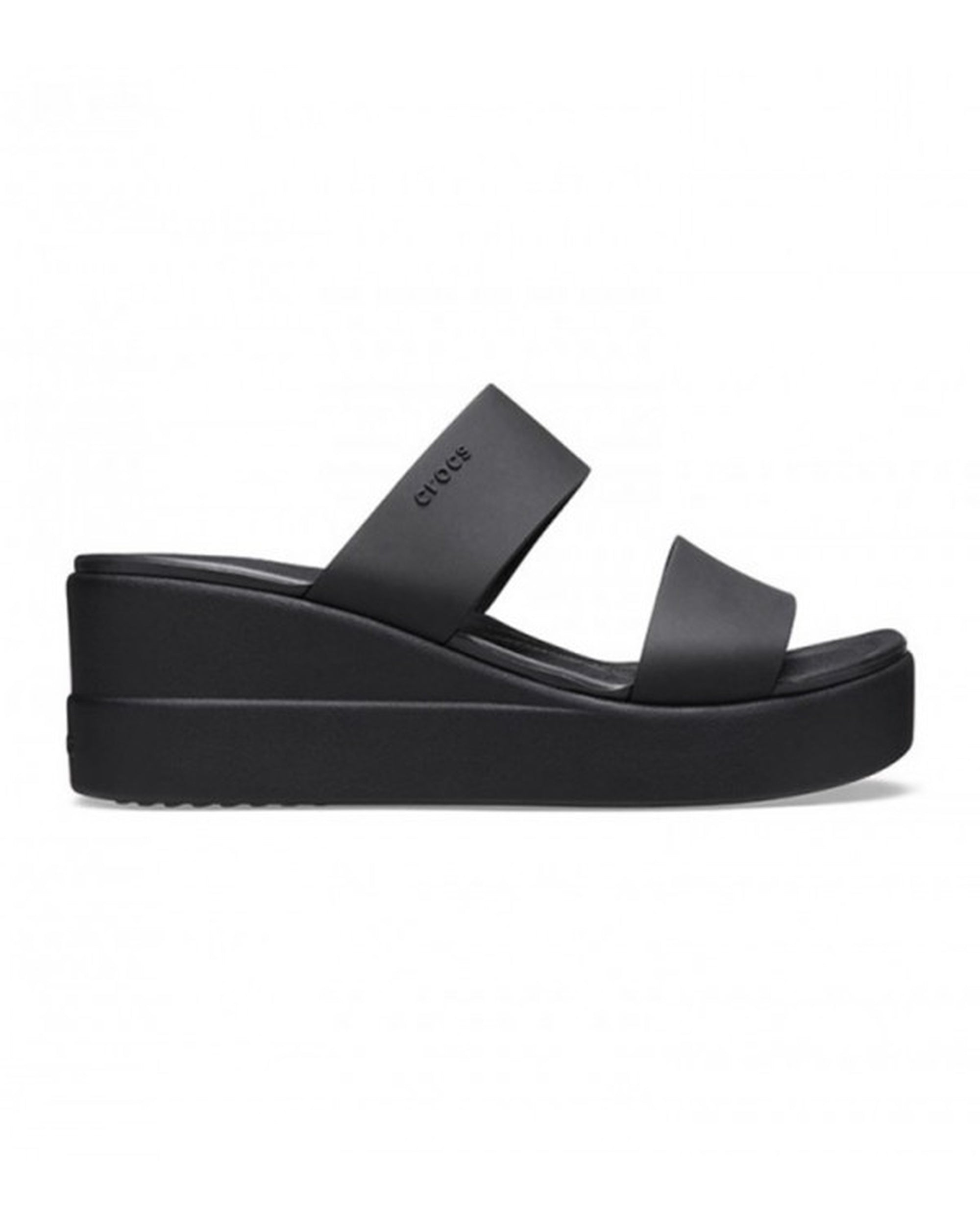 Women-Crocs-Brooklyn Wedge 206219-060 Black/Black-UK-9