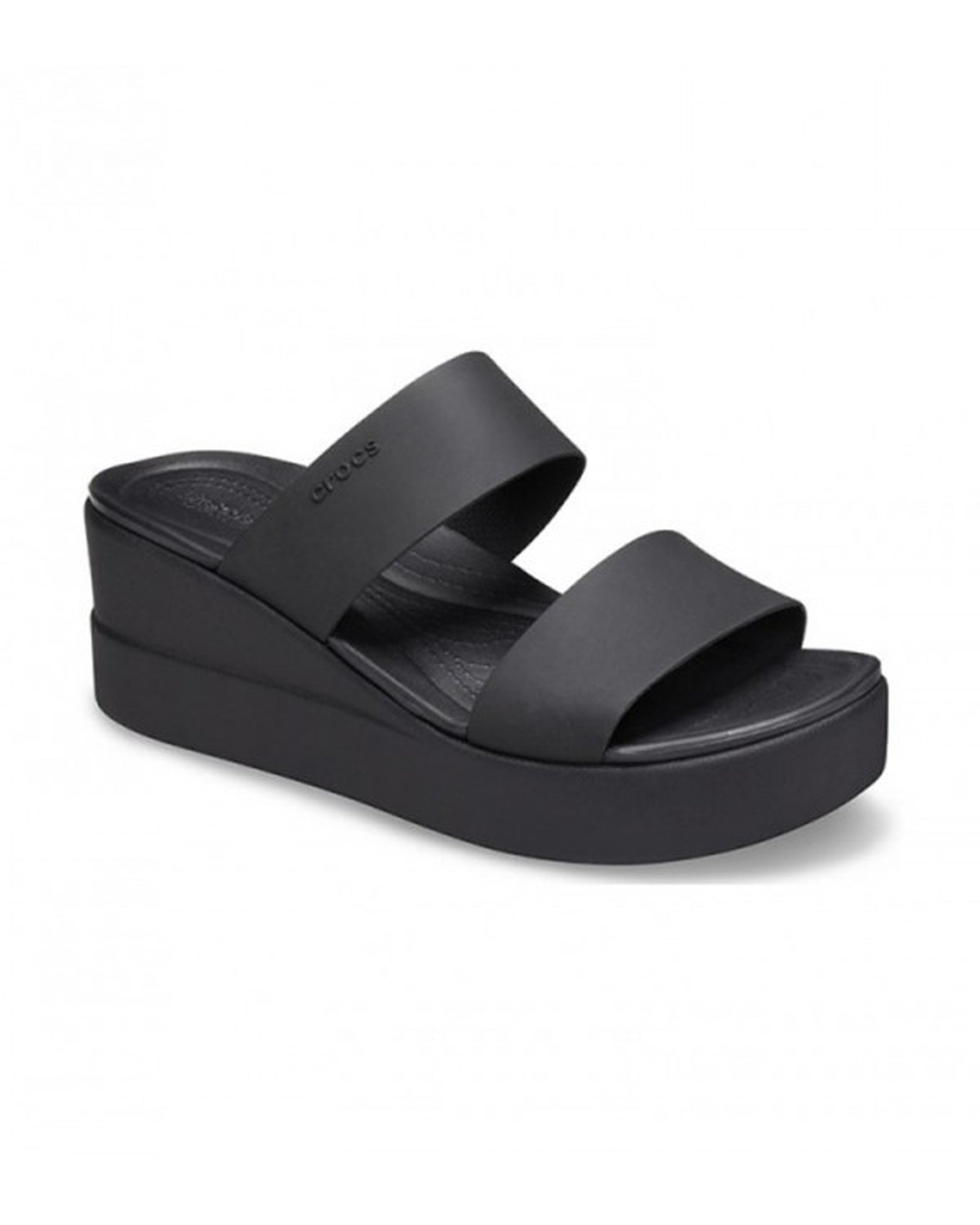 Women-Crocs-Brooklyn Wedge 206219-060 Black/Black-UK-9