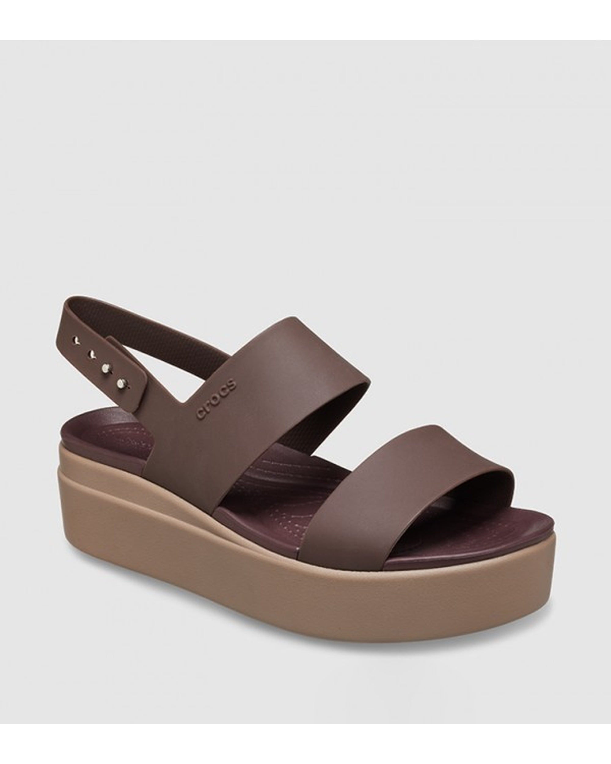 Women-Crocs-Brooklyn Sandal 206453-2ZL Mocha/Mushroom-UK-9
