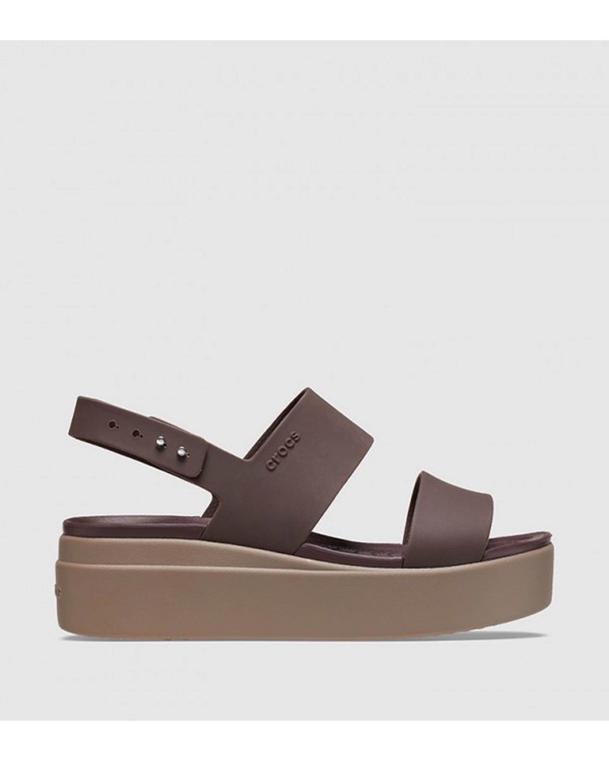 Women-Crocs-Brooklyn Sandal 206453-2ZL Mocha/Mushroom-UK-9