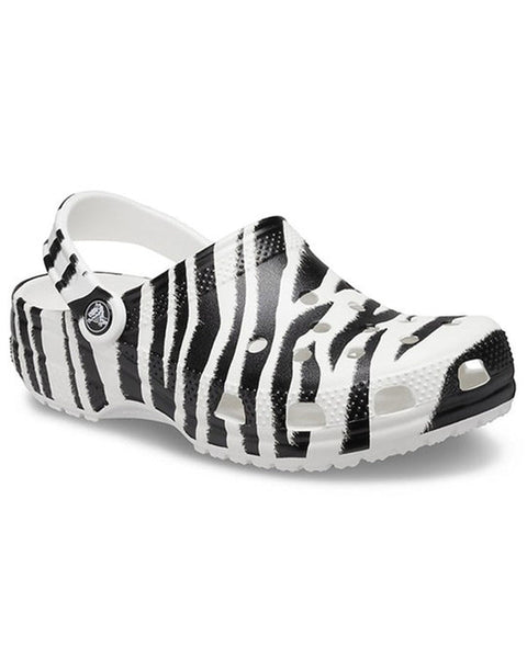 CLASSIC-CLOG-UNISEX ADULT-WHITE/ZEBRA PRINT-206676-1DE