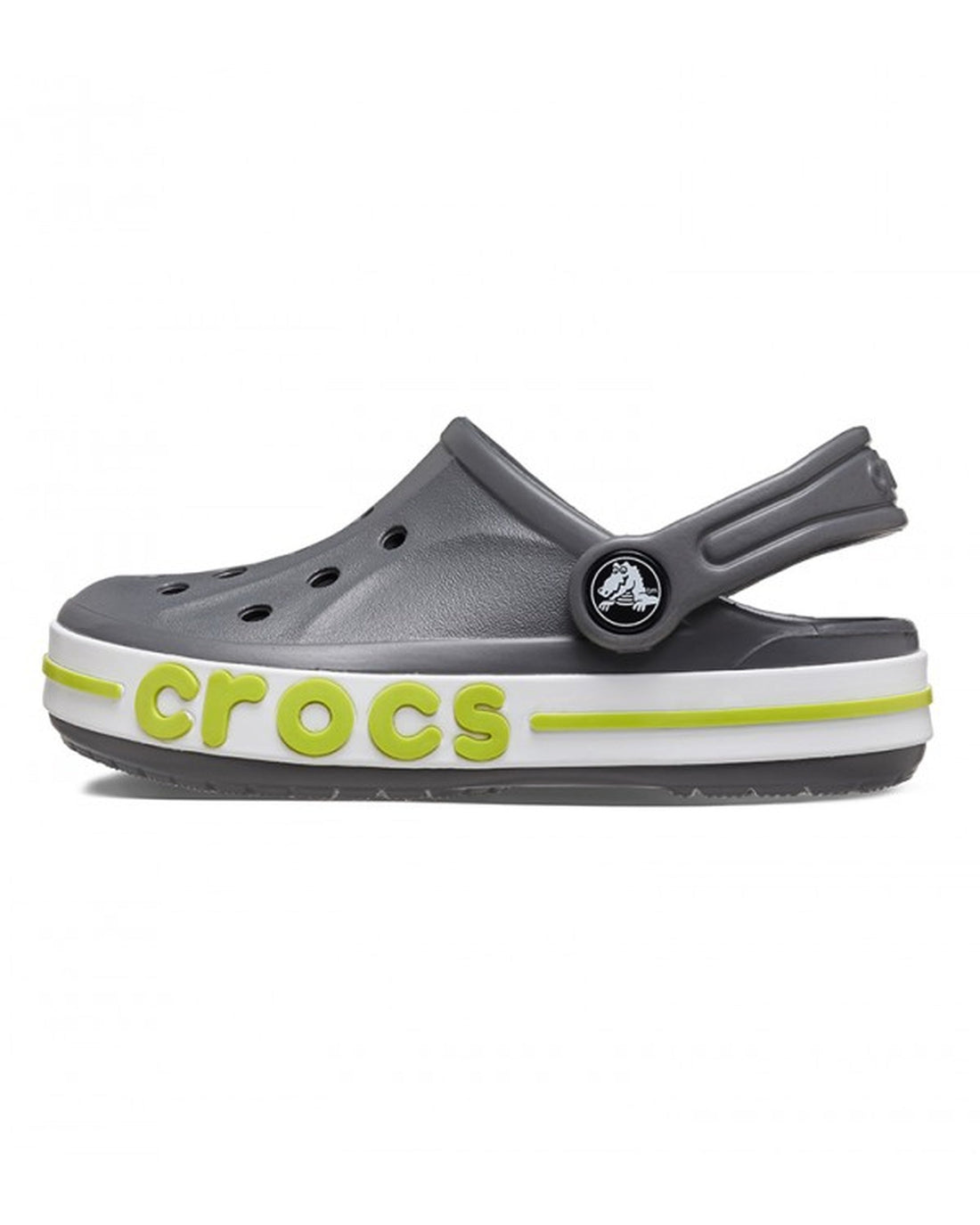 Crocs Bayaband Clog โ Toddlers, Slate Grey/Lime Punch (207018)