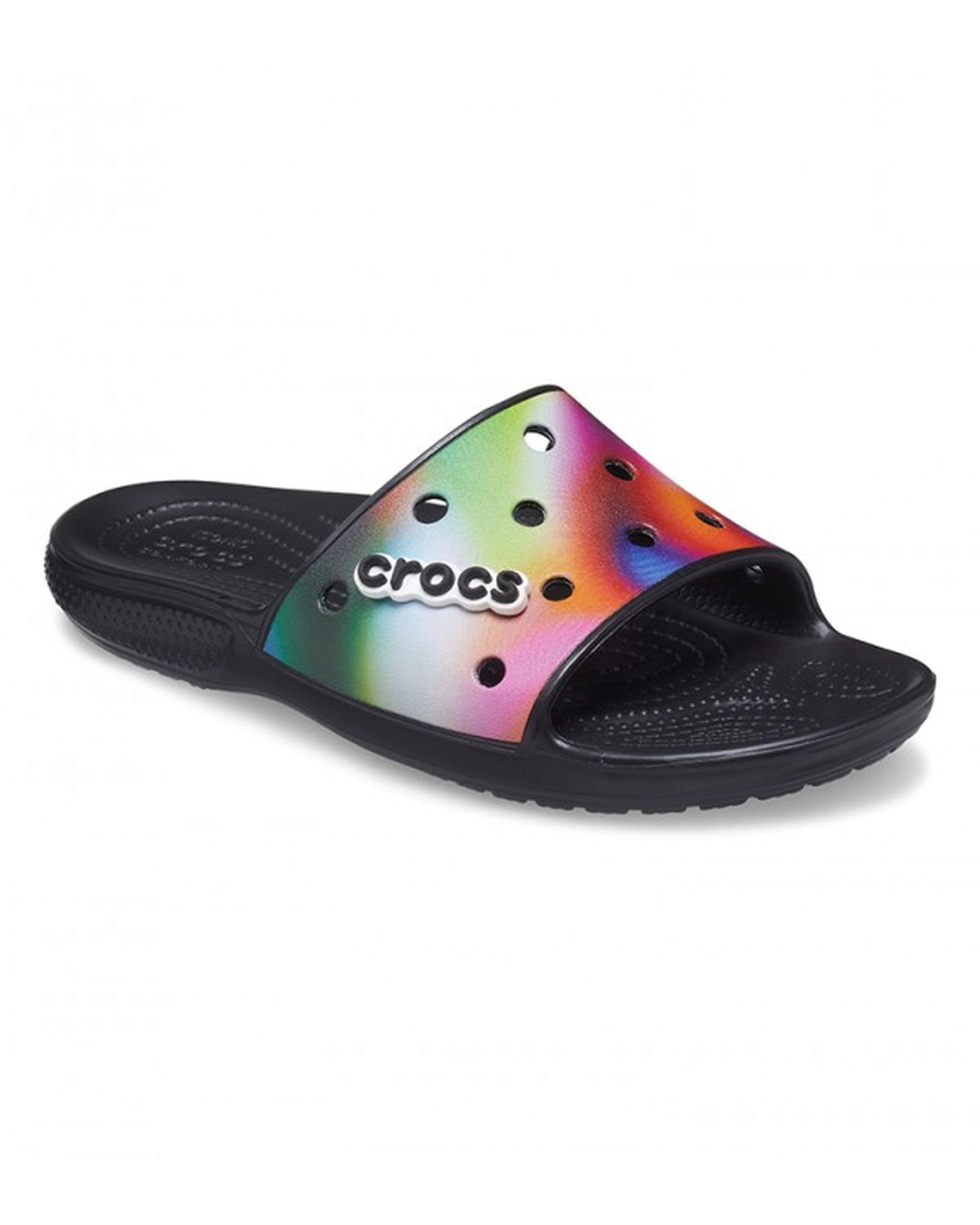 Unisex Adult-Crocs-Classic Slide 207557-0C4 Black/Multi-UK-9