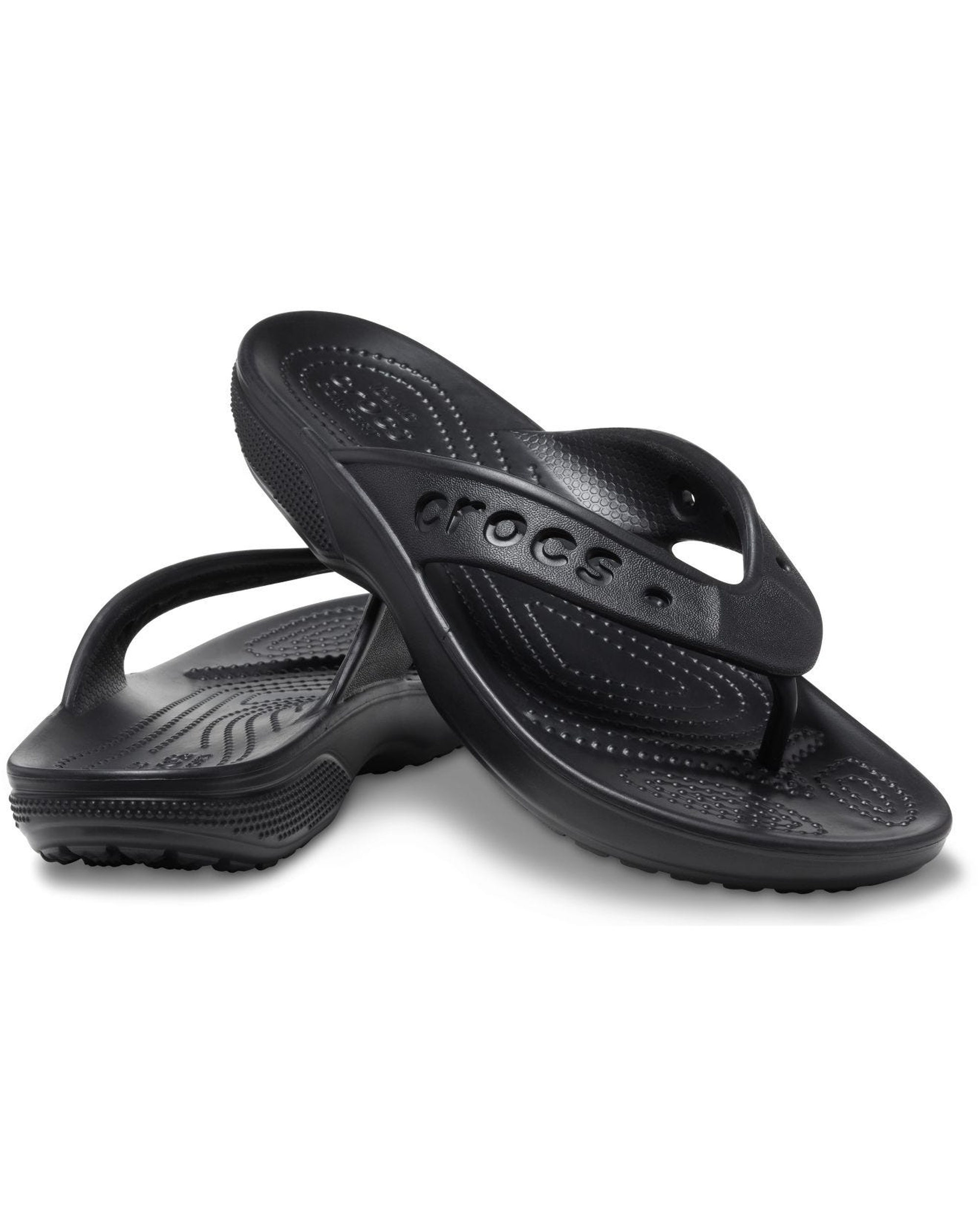 Unisex Adult-Crocs-Baya Flip 208192-001 Black-UK-10