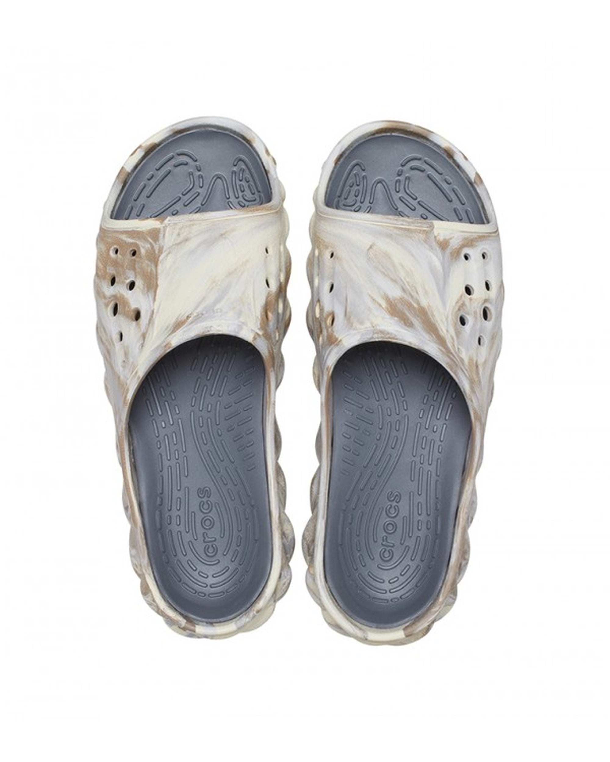 Unisex Adult-Crocs-Echo Slide 208467-2Y3 Bone/Multi-UK-9