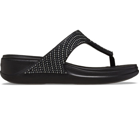 Crocs Boca Bling Flip Wedge W — Black (209916-001)