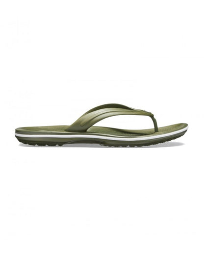 Unisex Adult-Crocs-Crocband Flip 11033-37P Army Green/White-UK-10