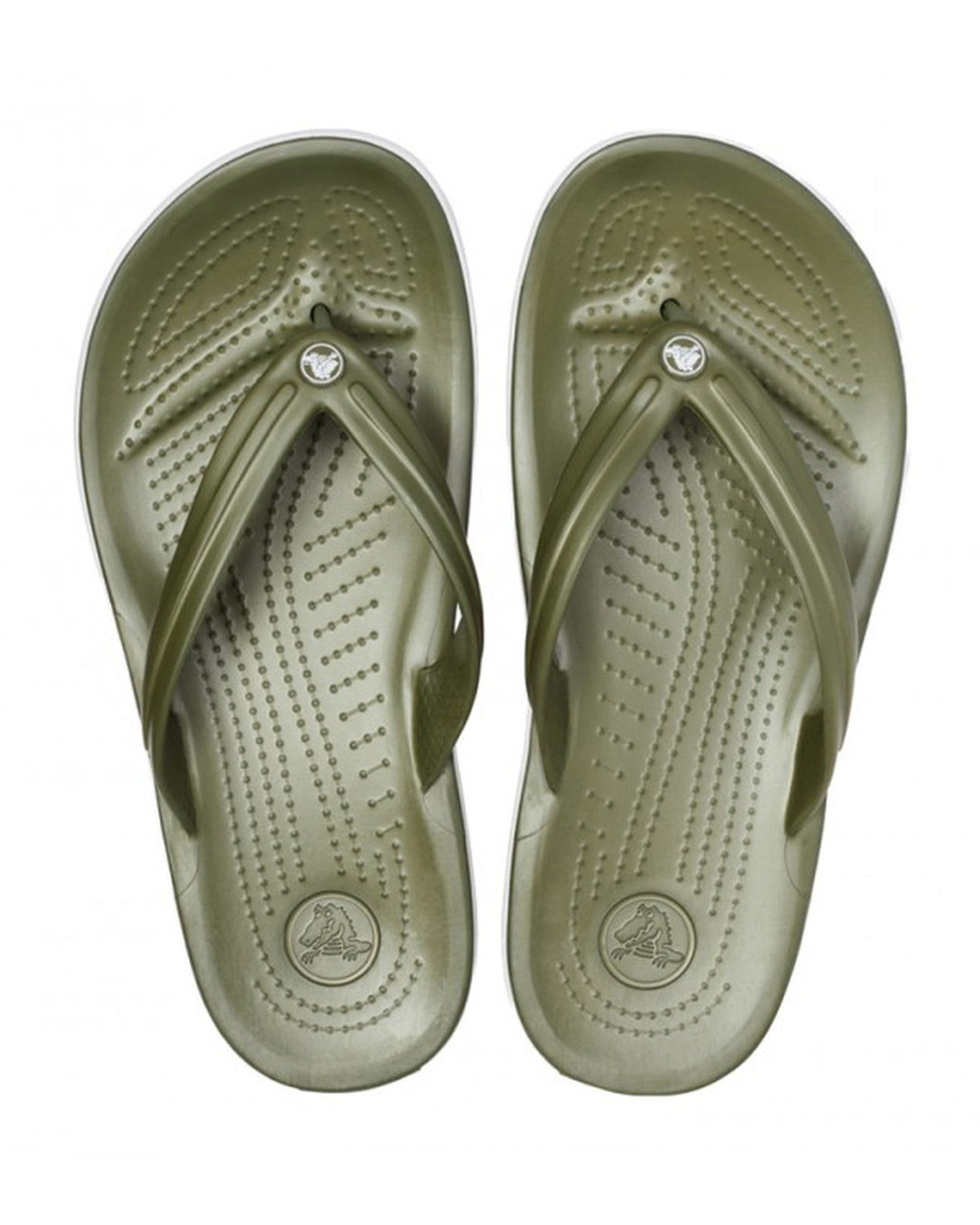 Unisex Adult-Crocs-Crocband Flip 11033-37P Army Green/White-UK-10