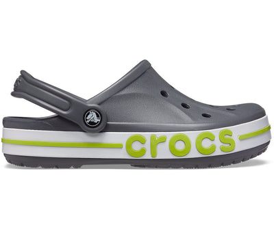 Crocs Bayaband Clog — Men, Slate Grey/Lime Punch (205089-0GX)