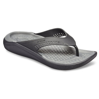 Crocs LiteRide Flip-Flop — Men, Black/Slate Grey (205182-0DD)