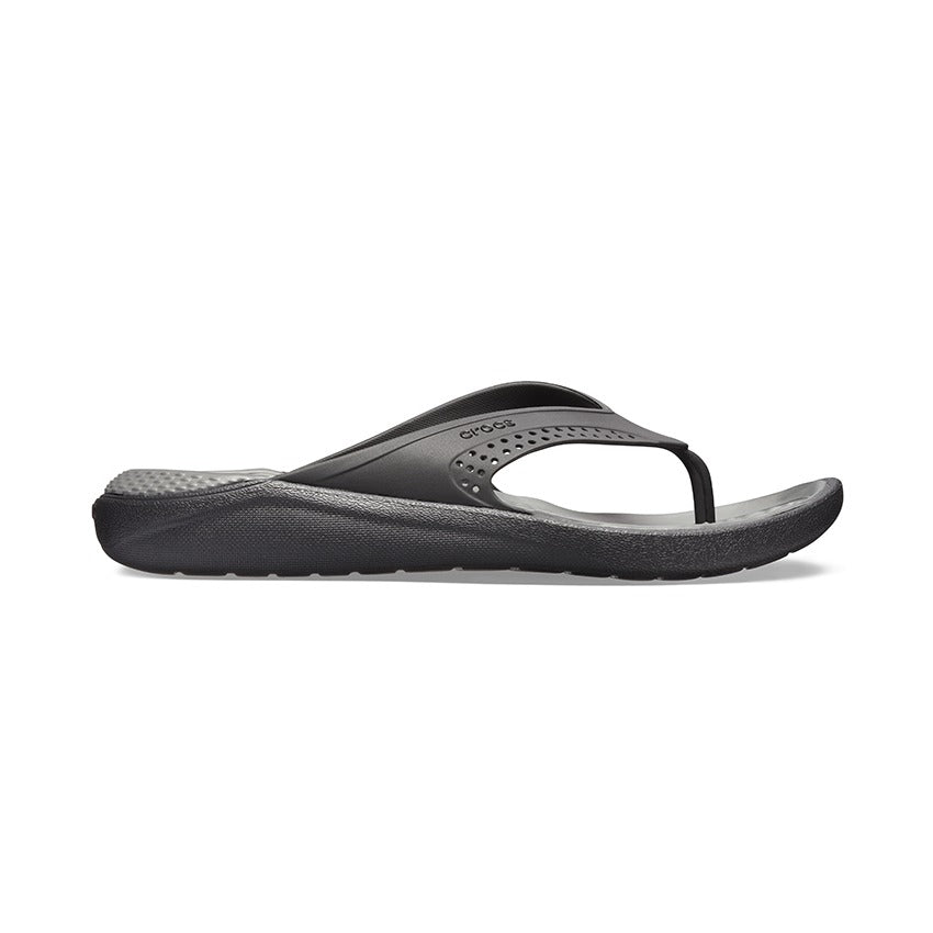 Crocs LiteRide Flip — Black/Slate Grey (205182)