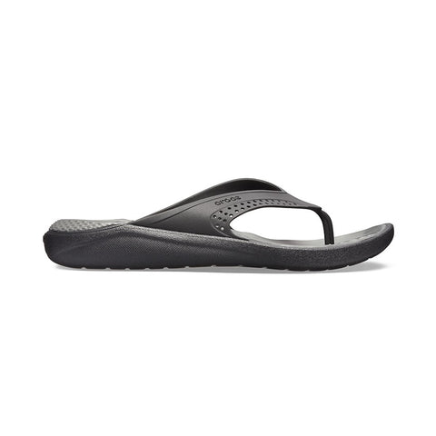 Crocs LiteRide Flip — Black/Slate Grey (205182)