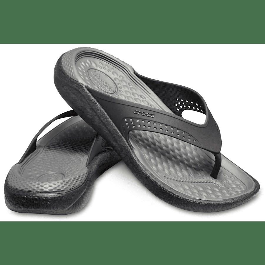 Crocs LiteRide Flip — Black/Slate Grey