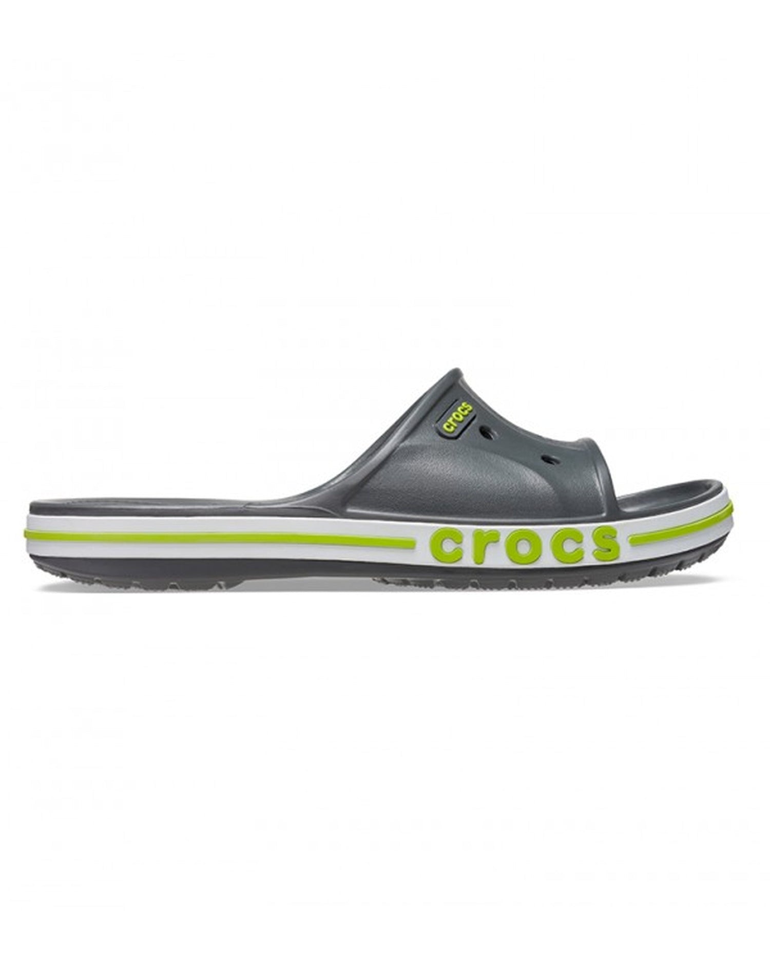 Unisex Adult-Crocs-Bayaband Slide 205392-0GX Slate Grey/Lime Punch-UK-9