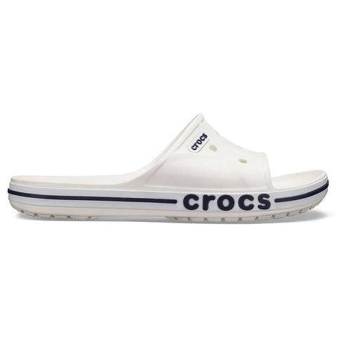 Crocs Bayaband Slide — Men, White/Navy