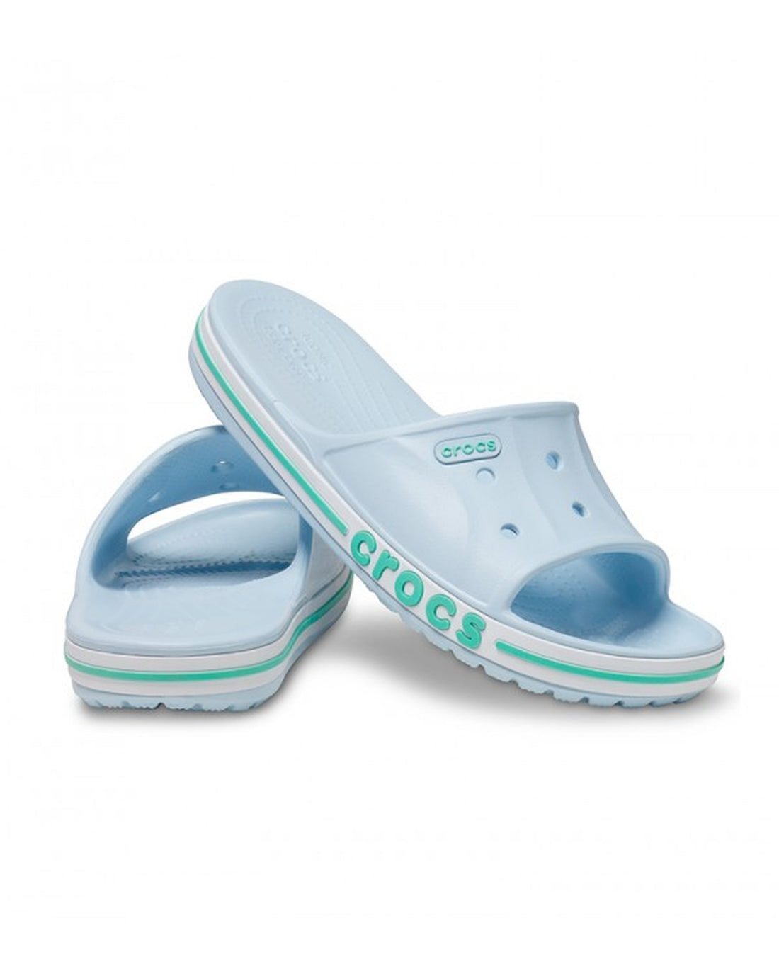 Unisex Adult-Crocs-Bayaband Slide 205392-4SX Mineral Blue/Pistachio-UK-10