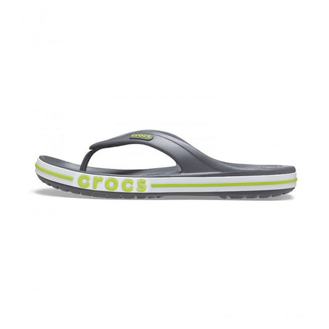 Crocs Bayaband Flip-Flop — Men, Slate Grey/Lime Punch