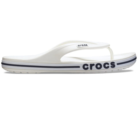 Crocs Bayaband Flip-Flop — Men, White/Navy (205393-126)