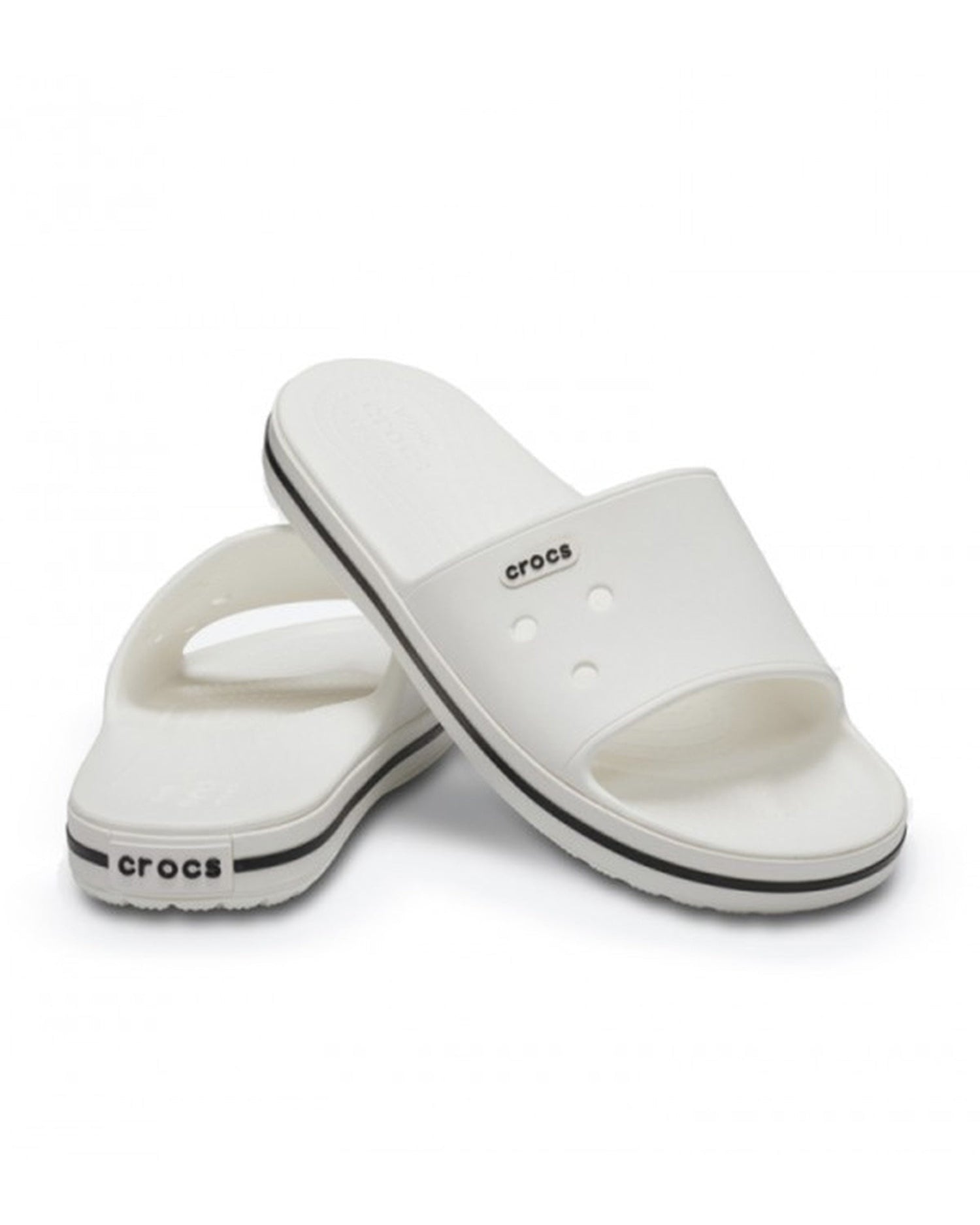 Unisex Adult-Crocs-Crocband Slide 205733-103 White/Black-UK-10