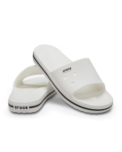 Unisex Adult-Crocs-Crocband Slide 205733-103 White/Black-UK-10