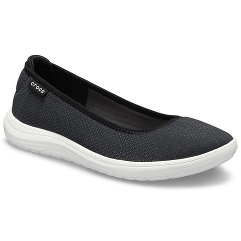 Crocs Reviva Flat — Women, Black/White