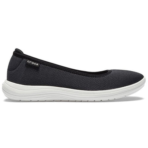 Crocs Reviva Flat — Women, Black/White