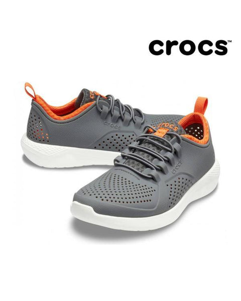 Crocs LiteRide Shoe — Boys, Charcoal/White