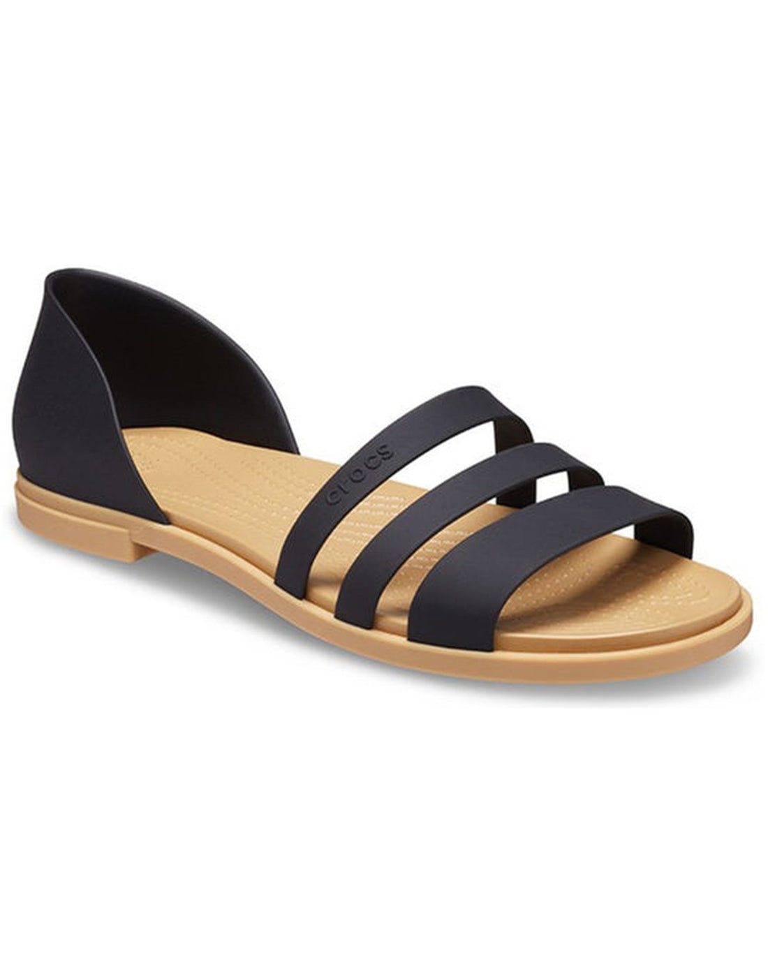 Women-Crocs-Tulum Flat 206109-00W Black/Tan-UK-9