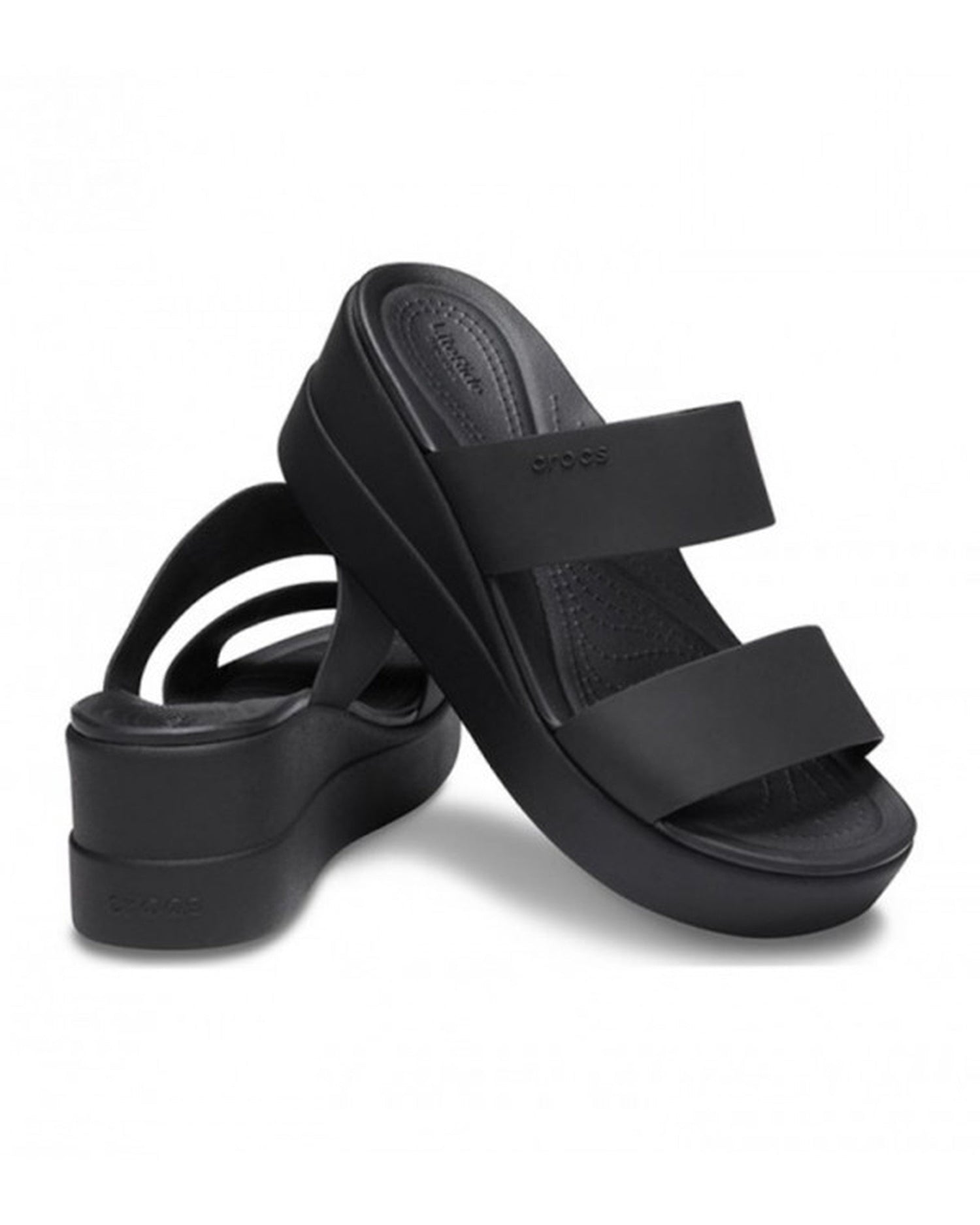 Women-Crocs-Brooklyn Wedge 206219-060 Black/Black-UK-9