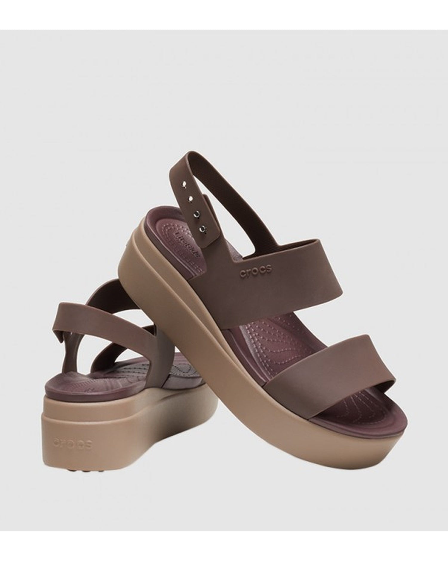 Women-Crocs-Brooklyn Sandal 206453-2ZL Mocha/Mushroom-UK-9