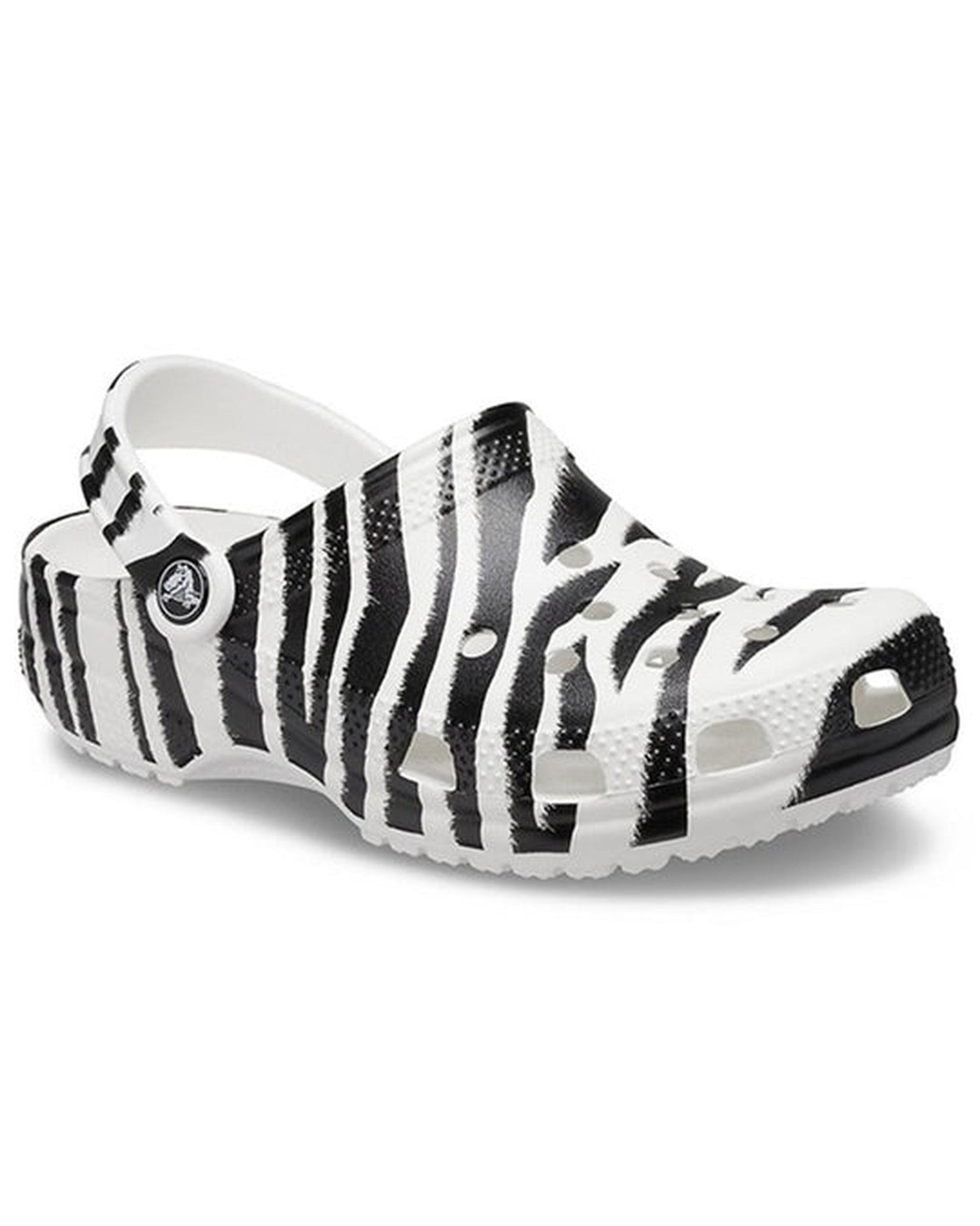 Unisex Adult-Crocs-Classic Clog 206676-1DE White/Zebra Print-UK-9