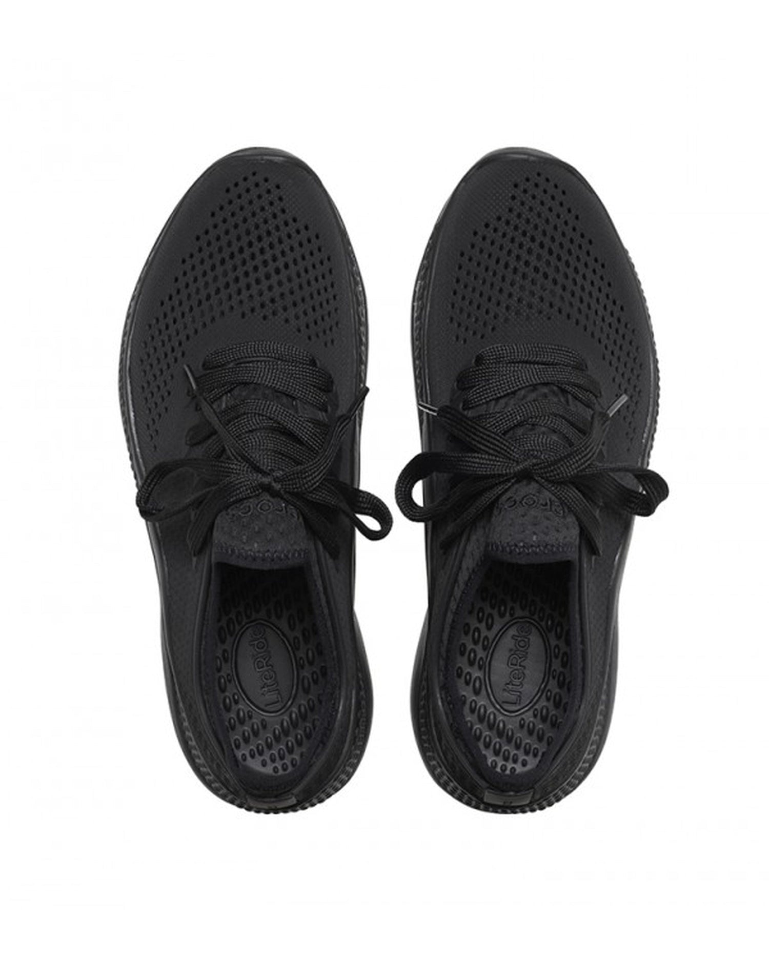 Women-Crocs-Literide Shoe 206705-060 Black/Black-UK-9