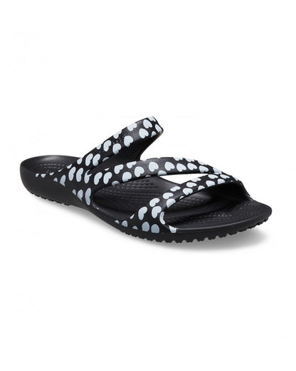 Women-Crocs-Kadee Sandal 207577-066 Black/White-UK-9