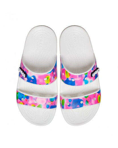 Unisex Adult-Crocs-Classic Sandal 207771-102 White/Pink-UK-14