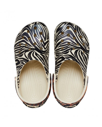 Unisex Adult-Crocs-Classic Clog 207840-2Y9 Bone/Multi Animal-UK-10