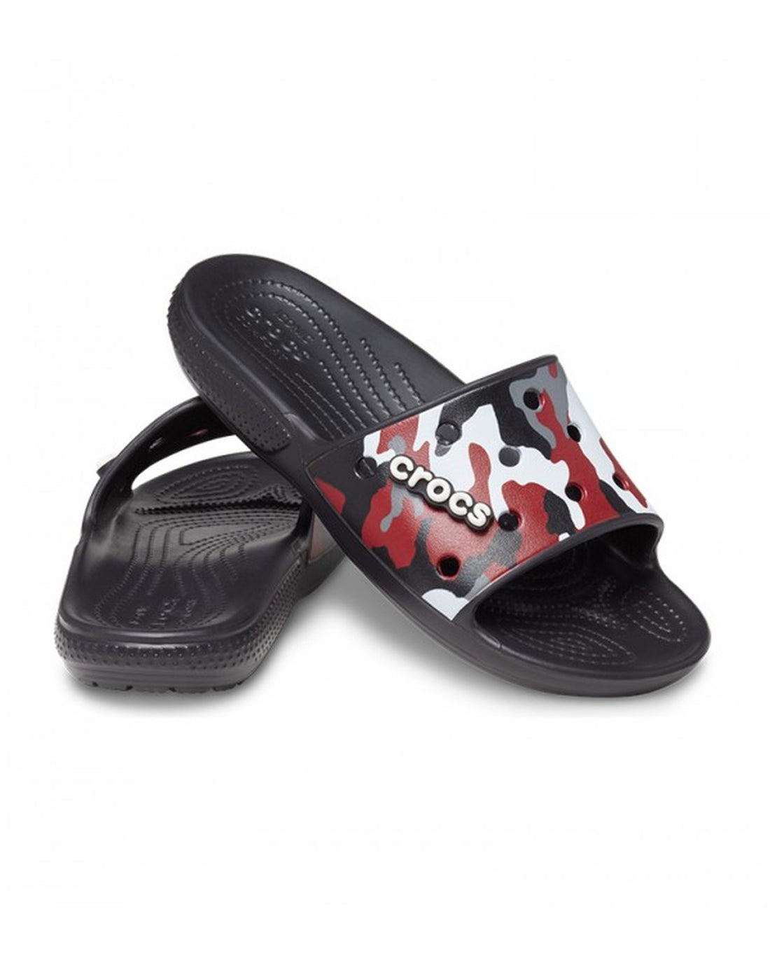 Crocs-Kids Classic Slide 208090-063 Black/Red-7 Years - 20 Cm