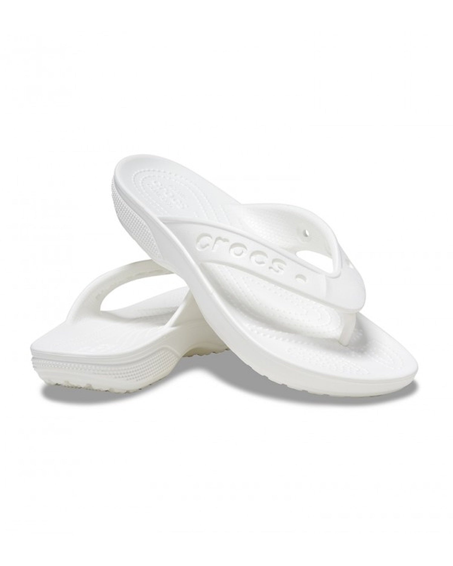 Unisex Adult-Crocs-Baya Flip 208192-100 White-UK-10