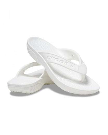 Unisex Adult-Crocs-Baya Flip 208192-100 White-UK-10