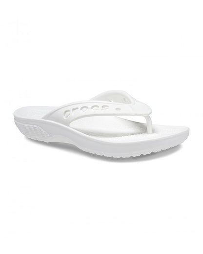 Unisex Adult-Crocs-Baya Flip 208192-100 White-UK-10