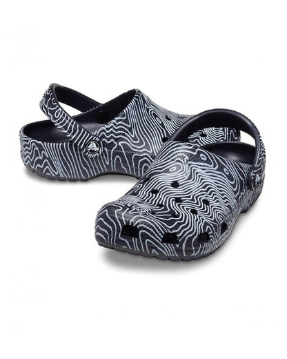 Unisex Adult-Crocs-Classic Clog 208263-4LF Deep Navy/Multi-UK-10