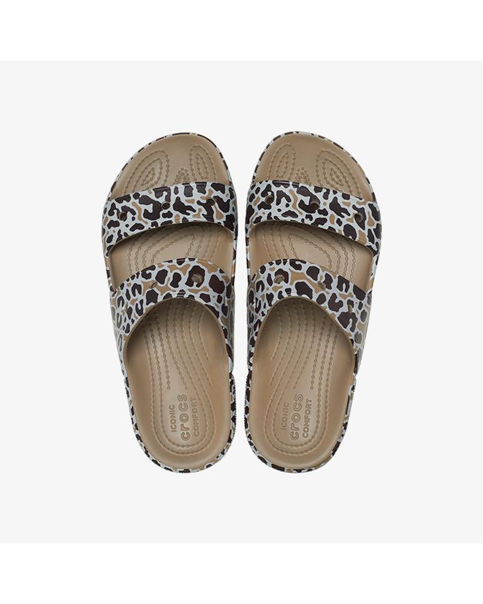 Unisex Adult-Crocs-Classic Sandal 208614-2BY Khaki/Leopard-UK-10
