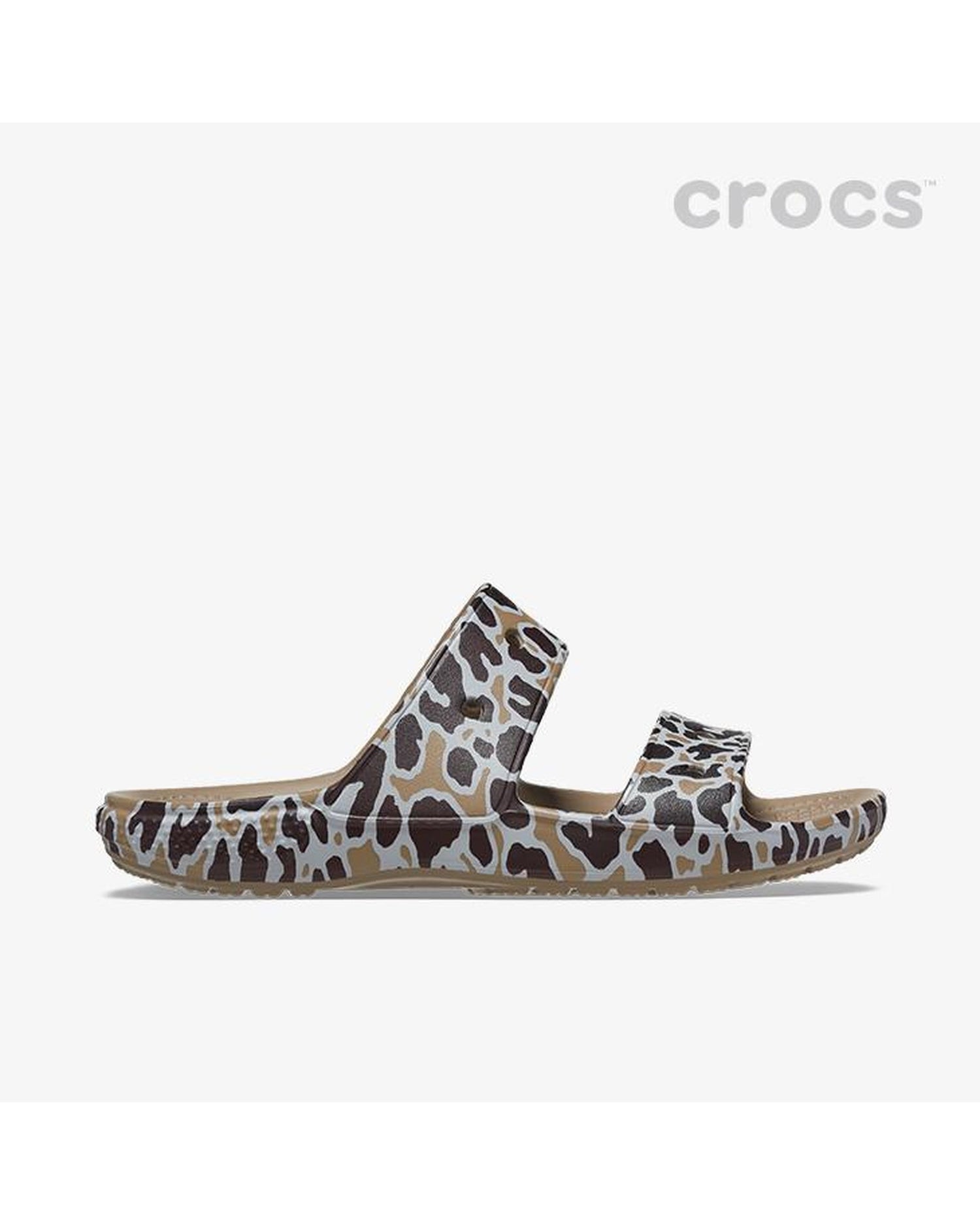 Unisex Adult-Crocs-Classic Sandal 208614-2BY Khaki/Leopard-UK-10