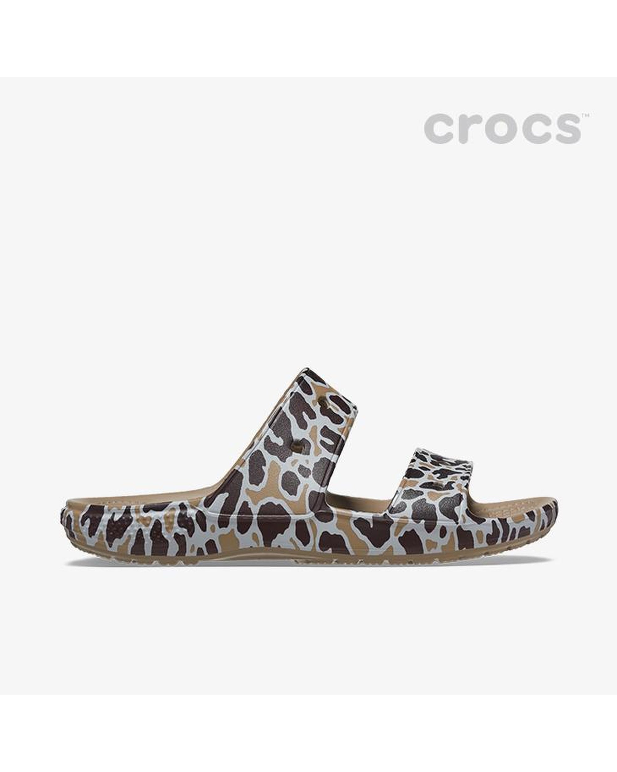 Unisex Adult-Crocs-Classic Sandal 208614-2BY Khaki/Leopard-UK-10
