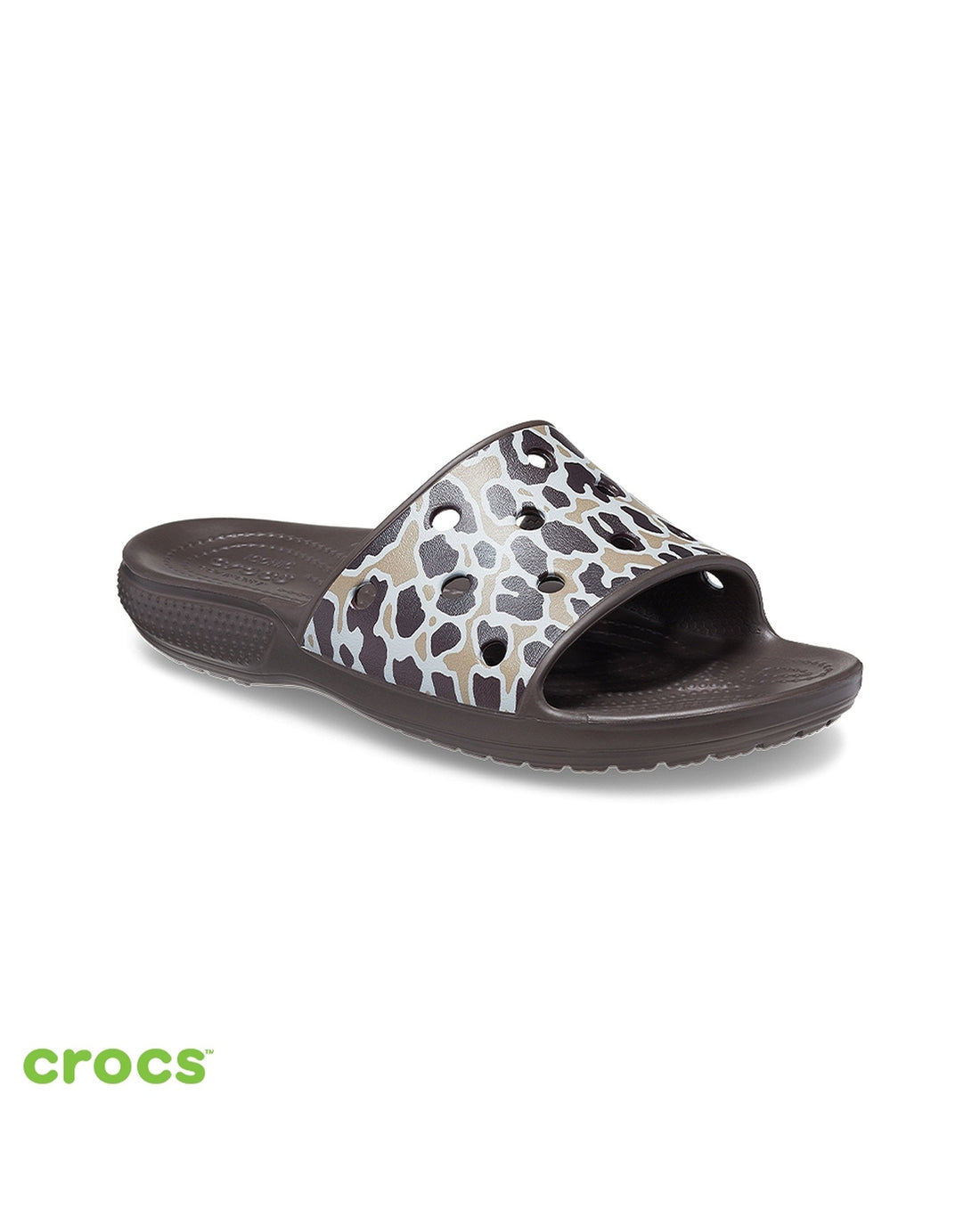 Unisex Adult-Crocs-Classic Slide 208618-2Y4 Bone/Leopard-UK-10