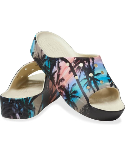 Crocs Classic Slide — Women, Bone/Multi