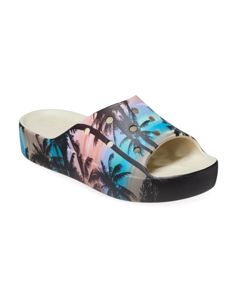 Crocs Classic Slide — Women, Bone/Multi